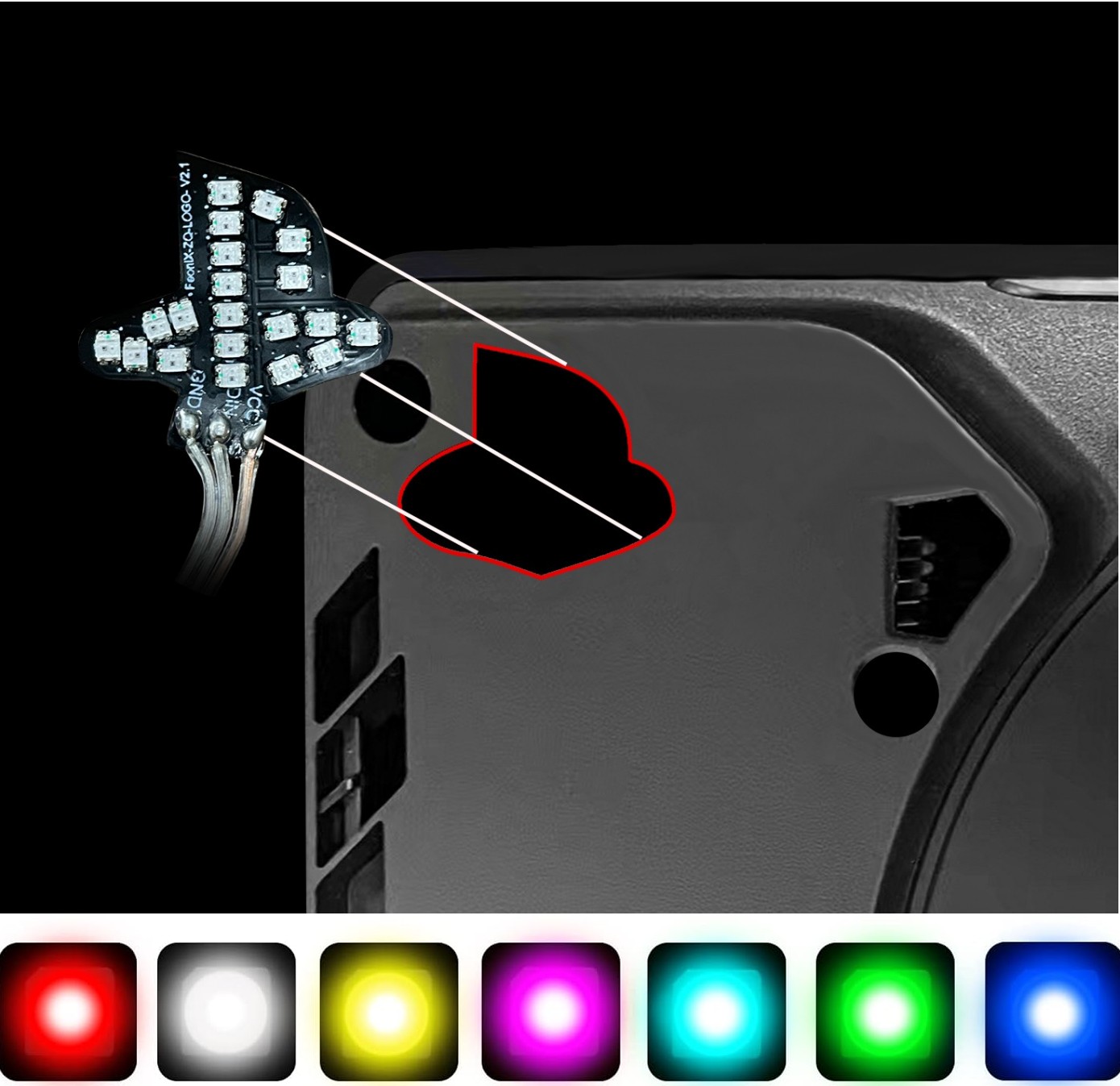 Gaming Console Logo - Luz ambiente rgb com sincronização de