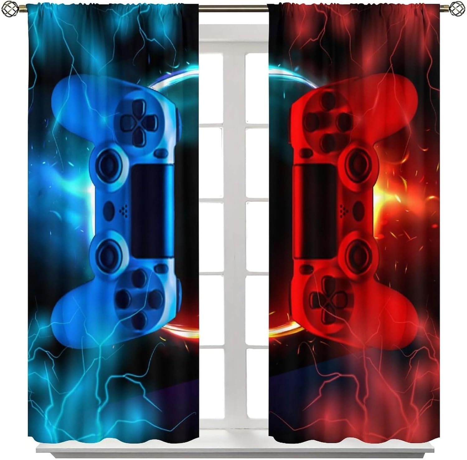 Cortina Gamer Azul e Vermelha  - Gaming Console Cafe avaliação e preço